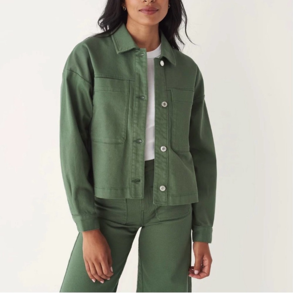 NWT Frank & Oak green canvas denim jacket